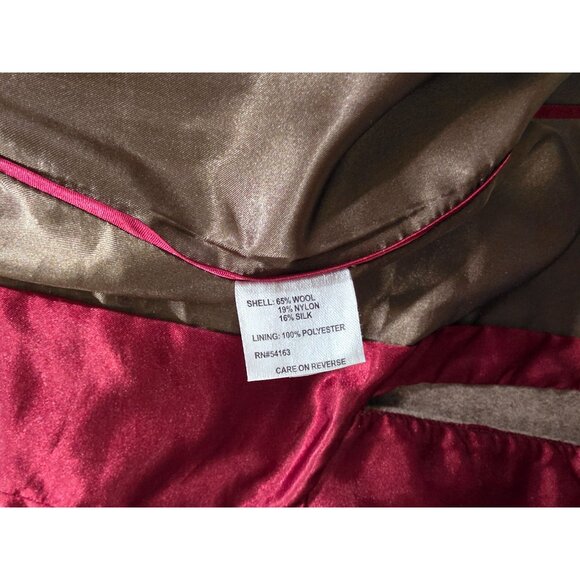 Womens Medium Brown Wool-Blend Coat With Decorative Buttons & Two Side Pockets - Picture 13 of 13